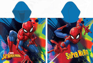 Bērnu dvielis, pončo Spiderman Blue , 55x110 cm cena un informācija | Dvieļi | 220.lv