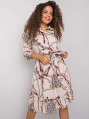 бежевое узорчатое платье с воротником jamalia цена и информация | Платья | 220.lv
