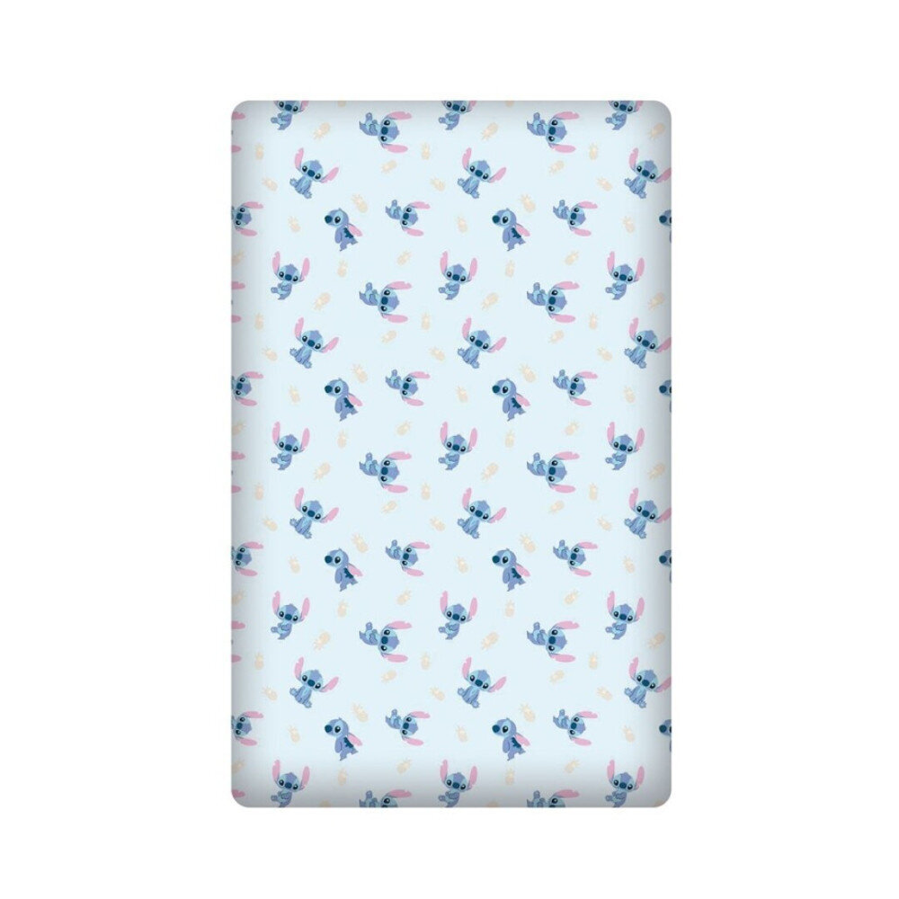 Palags ar gumiju Disney Lilo and Stitch Light Blue 90x200 cm цена и информация | Palagi | 220.lv