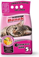 Слипающийся бентонитовый наполнитель для кошек Super Benek Compact Line Citrus 5л цена и информация | Наполнители для туалета | 220.lv