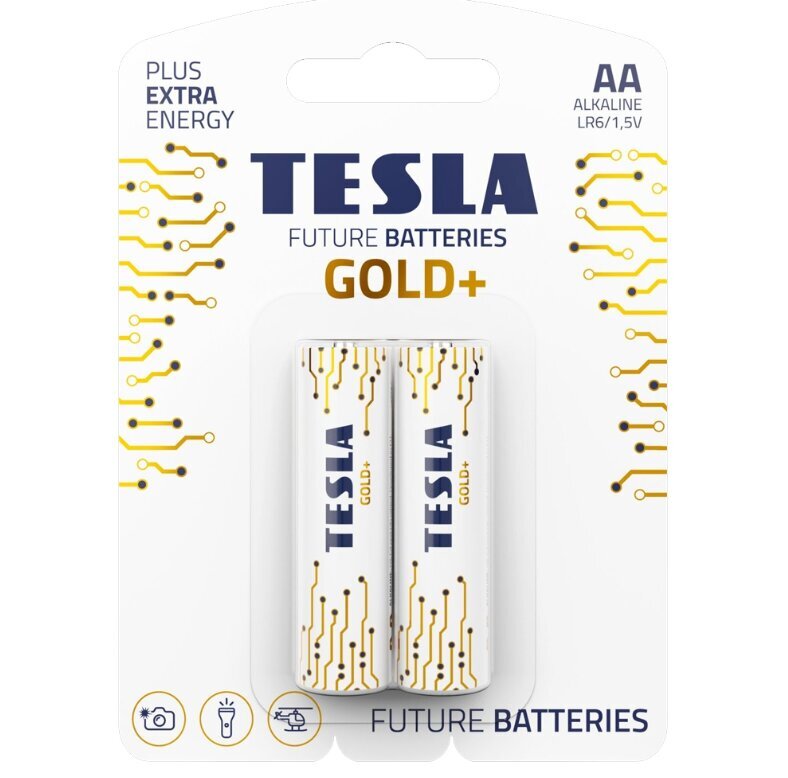 Tesla zelts+ LR6 B2 1,5 V 2 gabali cena un informācija | Baterijas | 220.lv