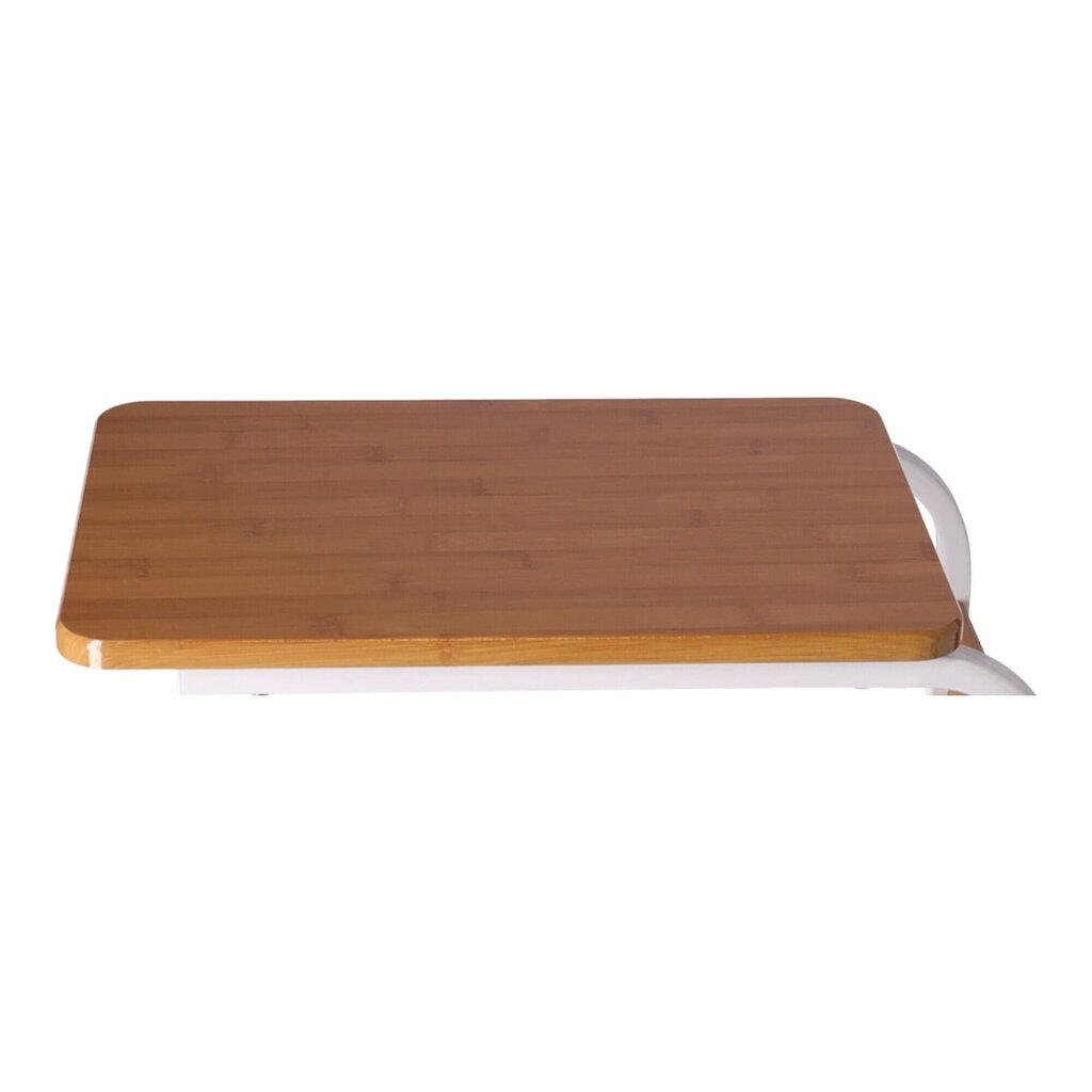 Mobilais kafijas galdiņš / sānu kafijas galdiņš uz riteņiem - bambusa krāsa cena un informācija | Virtuves galdi, ēdamgaldi | 220.lv