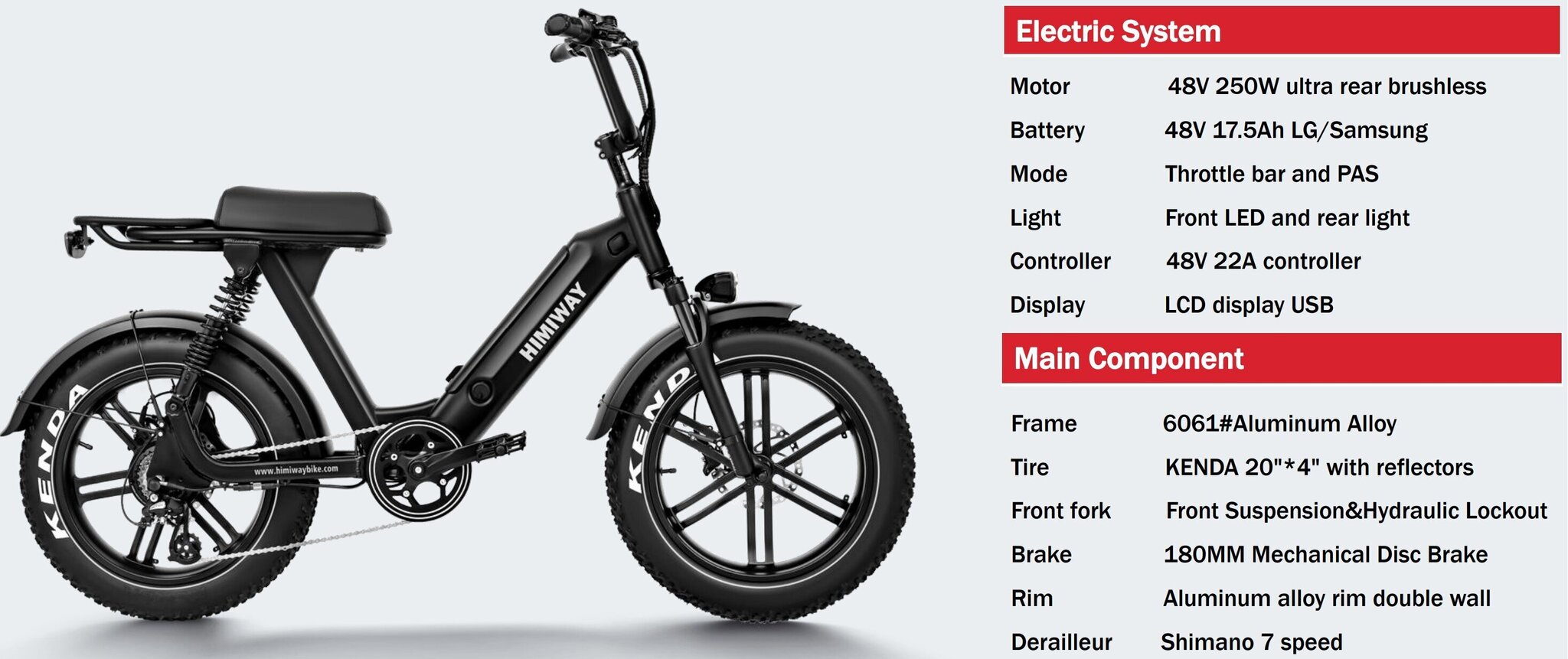 Elektriskais velosipēds Himiway Escape Pro, 26", melns cena un informācija | Elektrovelosipēdi | 220.lv