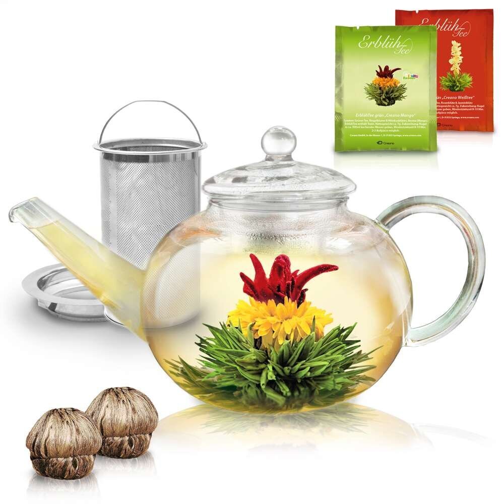 Ziedošs tējas komplekts ar tējkannu Baltā un zaļā tēja, 2 gab. cena un informācija | Tēja | 220.lv