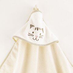 Полотенце для кошек с капюшоном, 90х90 см, бежевое цена и информация | Полотенца | 220.lv