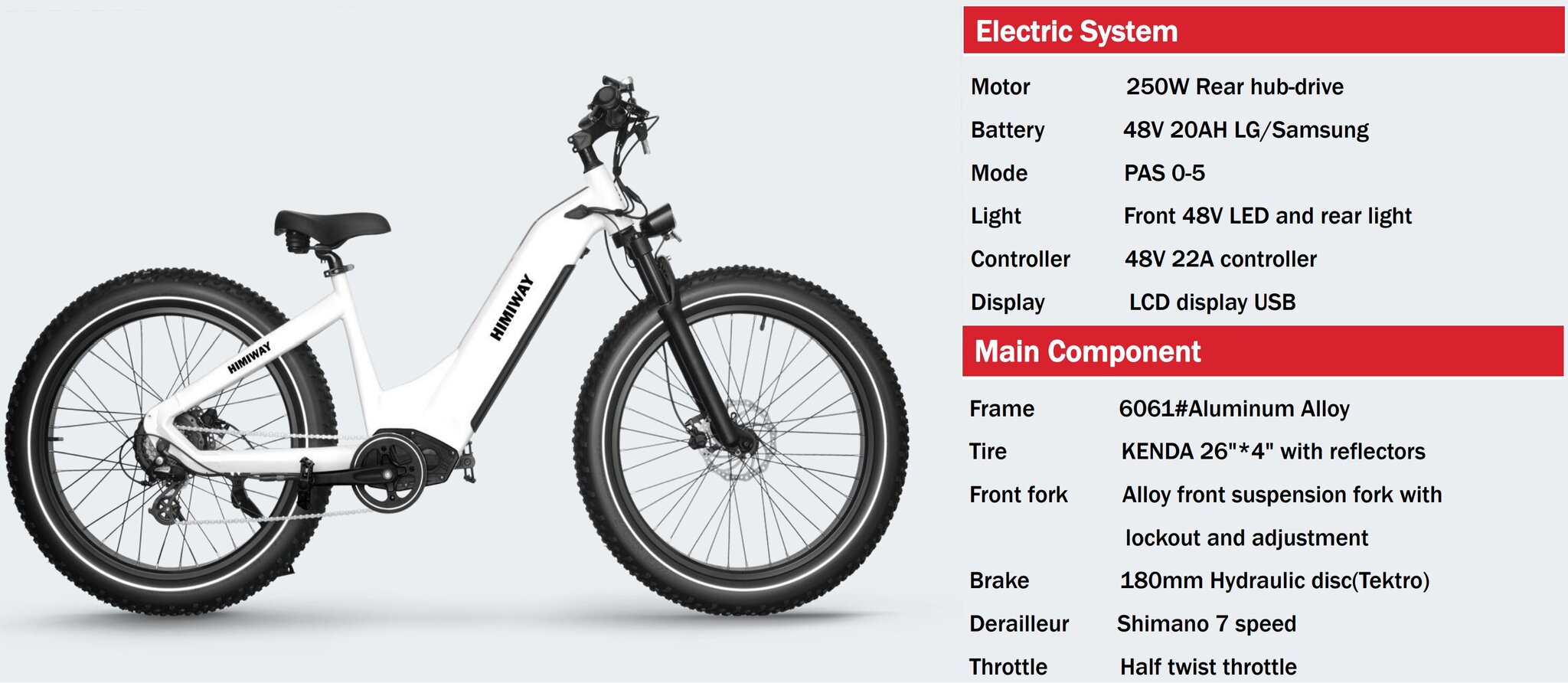 Elektriskais velosipēds Himiway Zebra Step-Thru, 26", zaļš cena un informācija | Elektrovelosipēdi | 220.lv