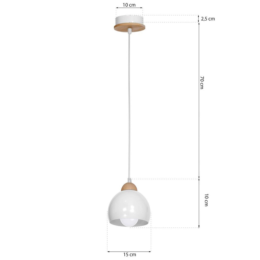 Griestu lampa balta, 60w cena un informācija | Piekaramās lampas | 220.lv