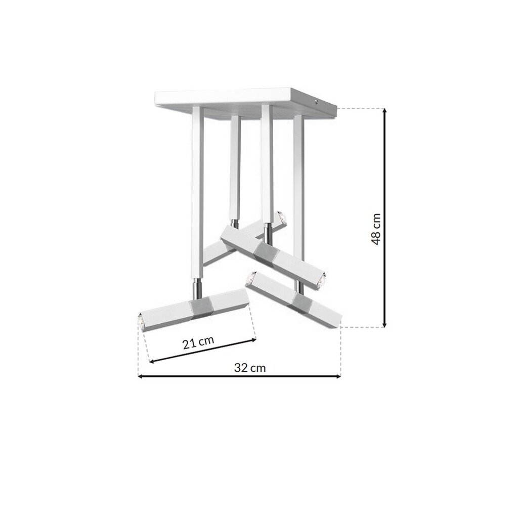 Griestu lampa castro 4xg9, balta цена и информация | Griestu lampas | 220.lv