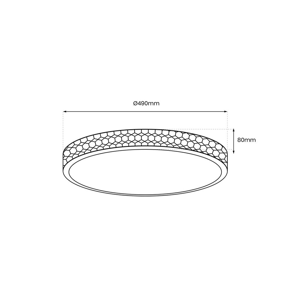 Griestu lampa, 34w, ø490 mm cena un informācija | Griestu lampas | 220.lv