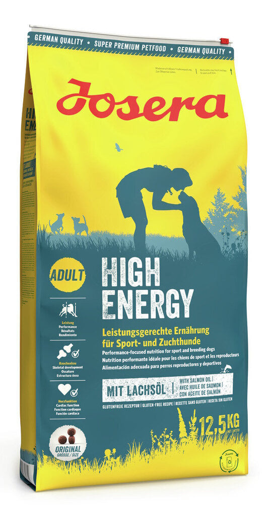 Josera High Energy pieaugušiem sportojošiem suņiem, 12,5 kg cena un informācija | Sausā barība suņiem | 220.lv