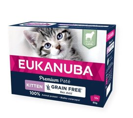 Eukanuba Grain Free Kitten для кошек с ягненком, 12x85 г цена и информация | Консервы для котов | 220.lv