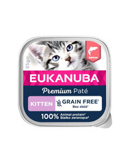 Eukanuba Grain Free Kitten kaķiem, ar lasi, 16x85 g cena un informācija | Konservi kaķiem | 220.lv
