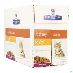 Hills Prescription Diet Feline для кошек с почечной недостаточностью с говядиной, 12x85 гр цена и информация | Сухой корм для кошек | 220.lv