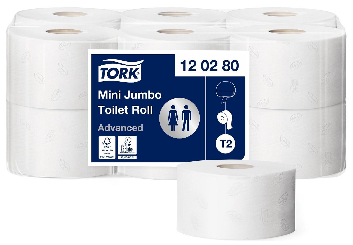 Tualetes papīrs Tork Advanced Mini Jumbo T2, 170 m, 1 rullis cena un informācija | Tualetes papīrs, papīra dvieļi | 220.lv