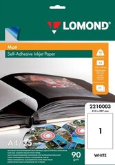 Lomond Self Adhesive Inkjet Photo Paper Matte A4, 25 sheets x3CD 114/41mm цена и информация | Тетради и бумажные товары | 220.lv