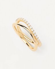 PDPAOLA Terra Essentials Shiny Gold Plated Zirconia Ring AN01-861 цена и информация | Кольца | 220.lv