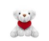 Plīša Valentīna kucēns ar sirdi, balts, 15 cm cena un informācija | Mīkstās (plīša) rotaļlietas | 220.lv