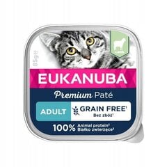 Eukanuba Grain Free Adult для взрослых кошек с бараниной, 16х85 гр цена и информация | Консервы для котов | 220.lv