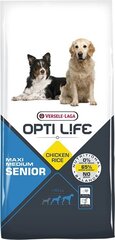 Versele-Laga Opti Life Senior Medium & Maxi suņiem ar, vistas gaļu un rīsiem, 12,5 kg cena un informācija | Sausā barība suņiem | 220.lv