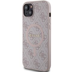 Guess GUHMP15SG4GFRP iPhone 15 | 14 | 13 6.1" różowy|pink hardcase 4G Collection Leather Metal Logo MagSafe цена и информация | Чехлы для телефонов | 220.lv