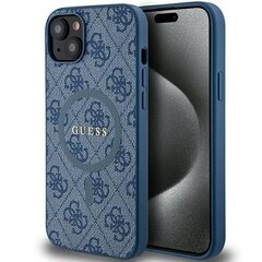 Guess GUHMP15SG4GFRB iPhone 15 | 14 | 13 6.1" niebieski|blue hardcase 4G Collection Leather Metal Logo MagSafe цена и информация | Чехлы для телефонов | 220.lv