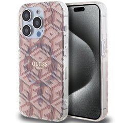 Guess PU Grip Stand 4G Strass Triangle Metal Logo Case for iPhone 15 Pro Black цена и информация | Чехлы для телефонов | 220.lv