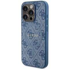 Guess GUHMP14XG4GFRB iPhone 14 Pro Max 6.7" niebieski|blue hardcase 4G Collection Leather Metal Logo MagSafe цена и информация | Чехлы для телефонов | 220.lv