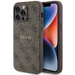 Guess GUHMP13LG4GFRW iPhone 13 Pro | 13 6.1" brązowy|brown hardcase 4G Collection Leather Metal Logo MagSafe цена и информация | Чехлы для телефонов | 220.lv