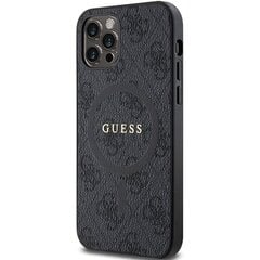 Guess GUHMP12MG4GFRK iPhone 12|12 Pro 6.1" czarny|black hardcase 4G Collection Leather Metal Logo MagSafe цена и информация | Чехлы для телефонов | 220.lv