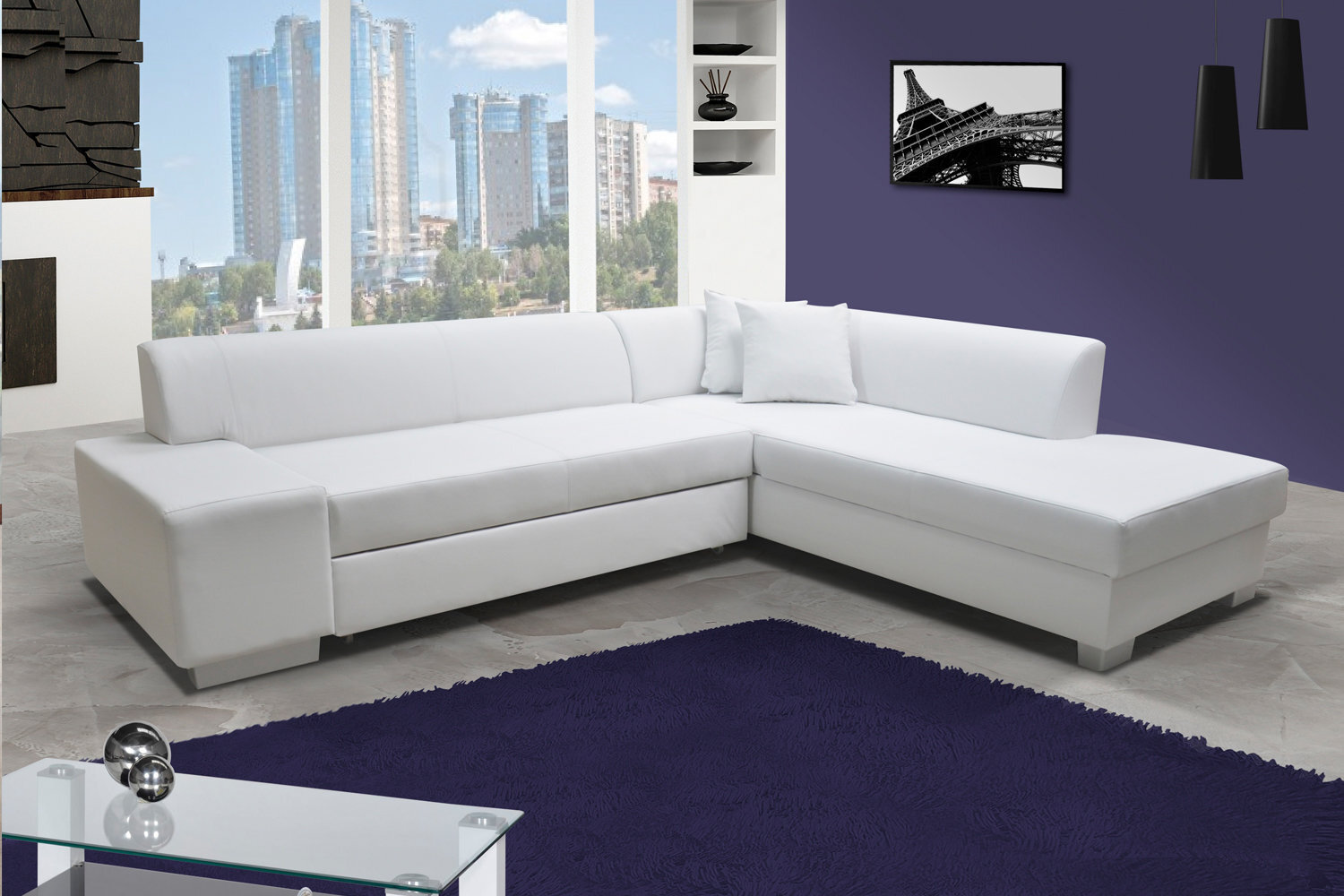 Stūra dīvāns Porto, balts цена и информация | Stūra dīvāni | 220.lv