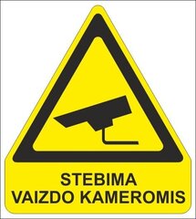 Наклейка-знак НАБЛЮДЕНИЕ КАМЕРАМИ, 140х120мм цена и информация | Информационные знаки | 220.lv