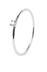 PDPAOLA Минималистичное серебряное кольцо с цирконом White Solitary Essentials AN02-156 цена и информация | Кольца | 220.lv