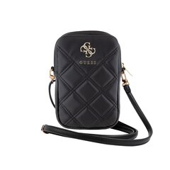 Guess PU Quilted 4G Metal Logo Wallet Phone Bag Zipper Black цена и информация | Чехлы для телефонов | 220.lv