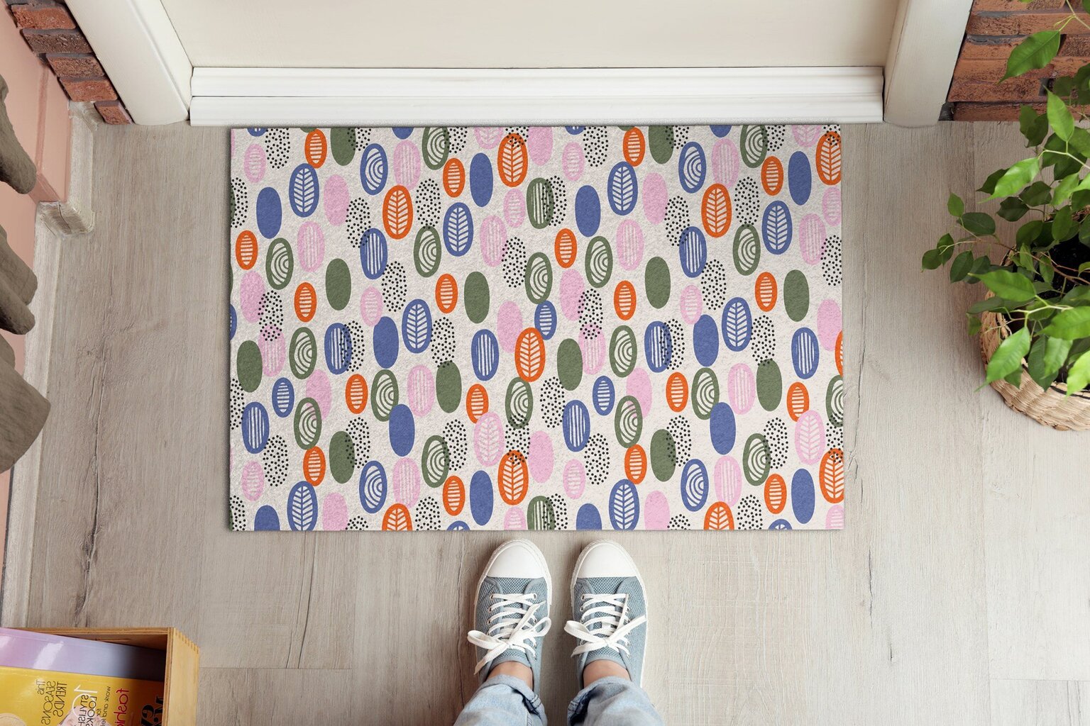 Durvju paklājs Abstrakcija, 90x60 cm cena un informācija | Kājslauķi | 220.lv