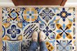 Durvju paklājs Azulejo, 150x100 cm cena un informācija | Kājslauķi | 220.lv