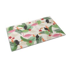 Durvju paklājs Flamingo Putni, 60x40 cm cena un informācija | Kājslauķi | 220.lv