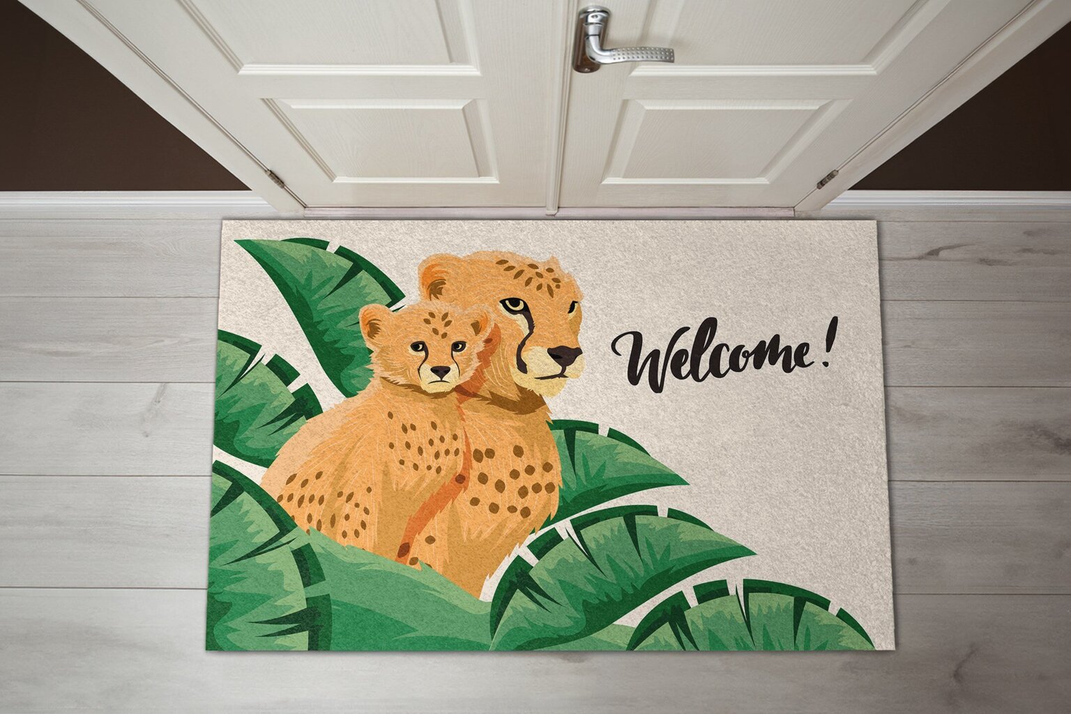 Durvju paklājs Cheeta Africa, 150x100 cm cena un informācija | Kājslauķi | 220.lv