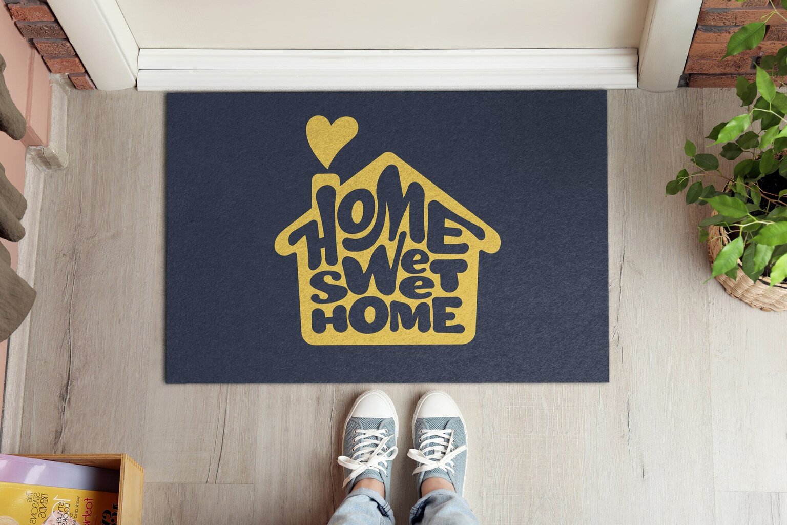 Durvju paklājs Home Sweet Home, 60x40 cm cena un informācija | Kājslauķi | 220.lv