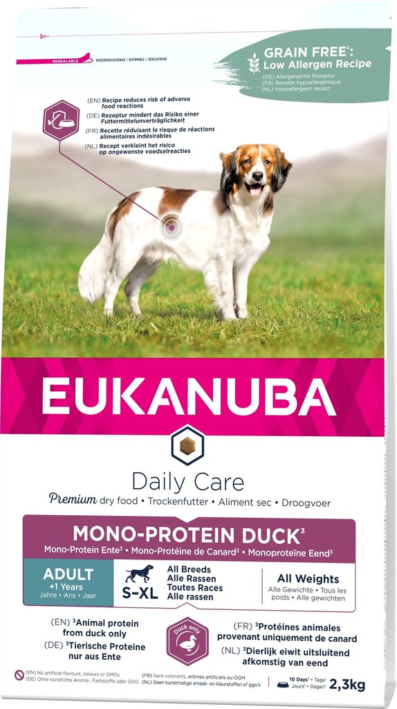 Eukanuba Daily Care pieaugušiem suņiem, ar pīli, 2,3 kg цена и информация | Sausā barība suņiem | 220.lv