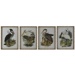 Glezna DKD Home Decor Putni Austrumniecisks 45 x 3 x 60 cm (4 gb.) - cena un informācija | Gleznas | 220.lv