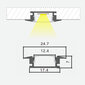 Integrēts profils LED lentei, 1m x 24,7mm x 7mm, 2 gab. cena un informācija | LED lentes | 220.lv