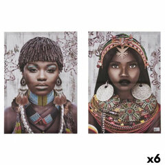 2 attēlu komplekts Canvas Āfrikas sieviete 70 x 50 x 1,5 cm (6 gb.) - cena un informācija | Gleznas | 220.lv