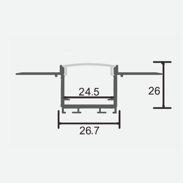 Iebūvējams profils ar 1-2 LED lentēm 3m x 26.7mm x 26mm цена и информация | LED lentes | 220.lv