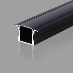 Встраиваемый глубокий анодированный алюминиевый профиль с матовым стеклом для LED ленты под регипс, плитку, мебель и т.д. цена и информация | Светодиодные ленты | 220.lv