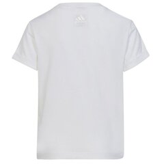 Adidas t-krekls meitenēm HR5818, balts цена и информация | Рубашки для девочек | 220.lv