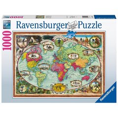 Пазл Ravensburger 1000 деталей Карта мира цена и информация | Пазлы | 220.lv