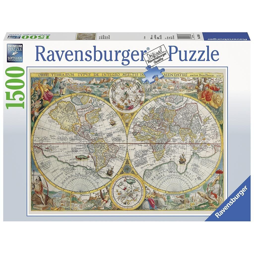 Ravensburger puzle 1500 gabali Pasaules karte cena un informācija | Puzles, 3D puzles | 220.lv