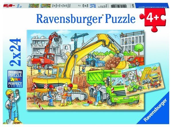 Ravensburger puzle 2x24 gab Konstrukcija cena un informācija | Puzles, 3D puzles | 220.lv