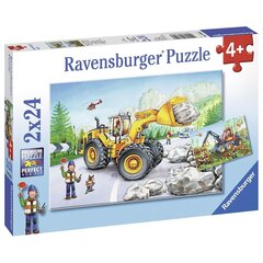 Ravensburger puzle 2x24 gab Traktori cena un informācija | Puzles, 3D puzles | 220.lv