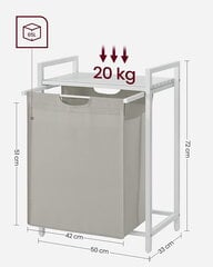 Vannas istabas skapītis, balts/pelēks cena un informācija | Vannas istabas skapīši | 220.lv